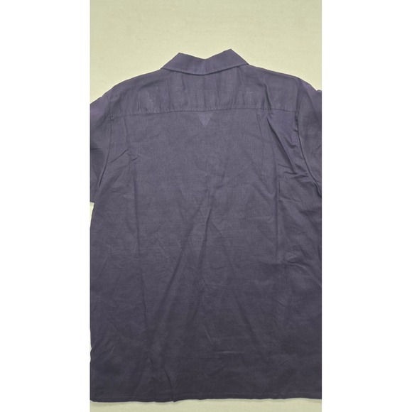 NWT Bagazio Mens Shirt Size L Button Up Camp Collar Short Sleeve Purple - Picture 8 of 8